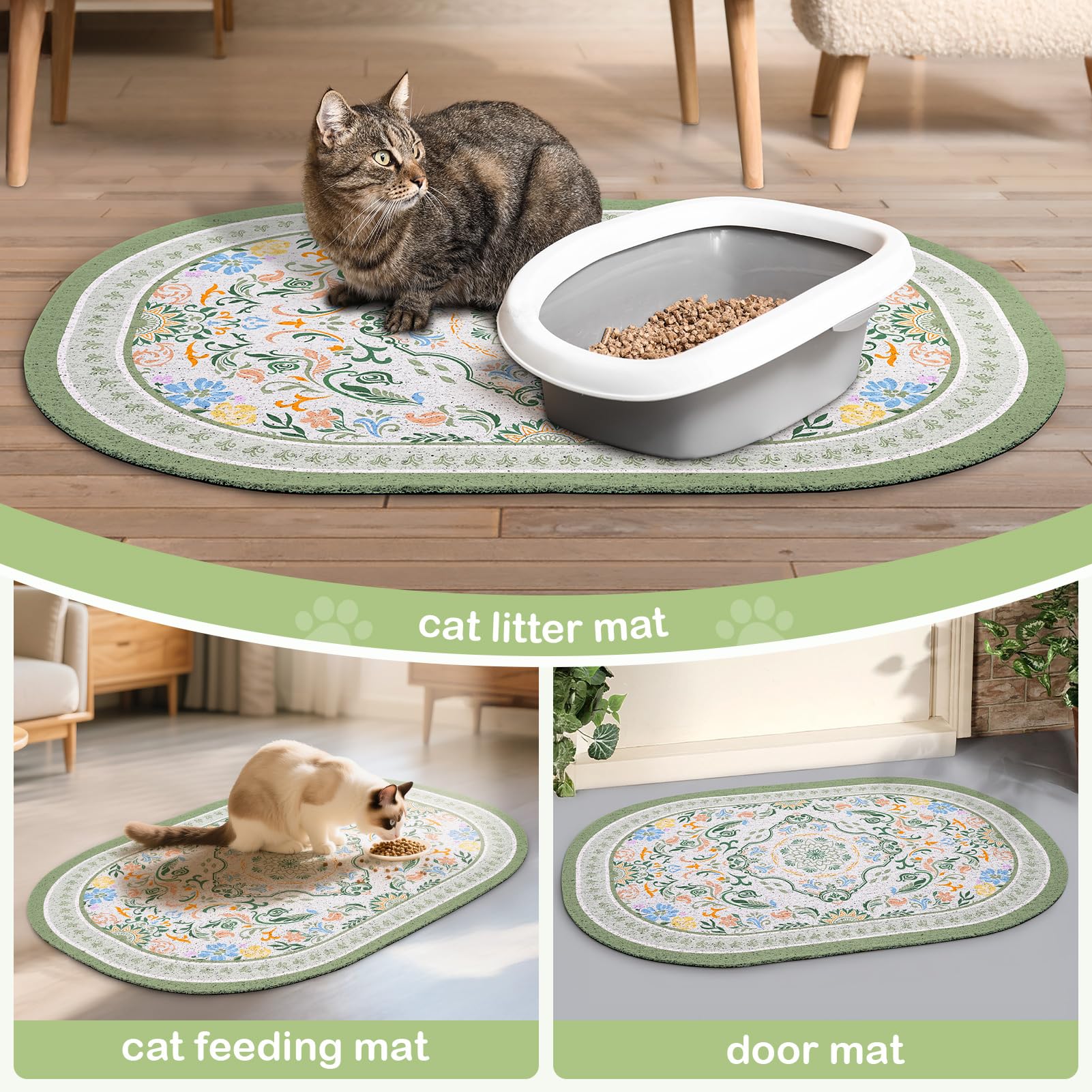 Bienbee cat litter mat easy to clean by shaking, vacuuming, or rinsing