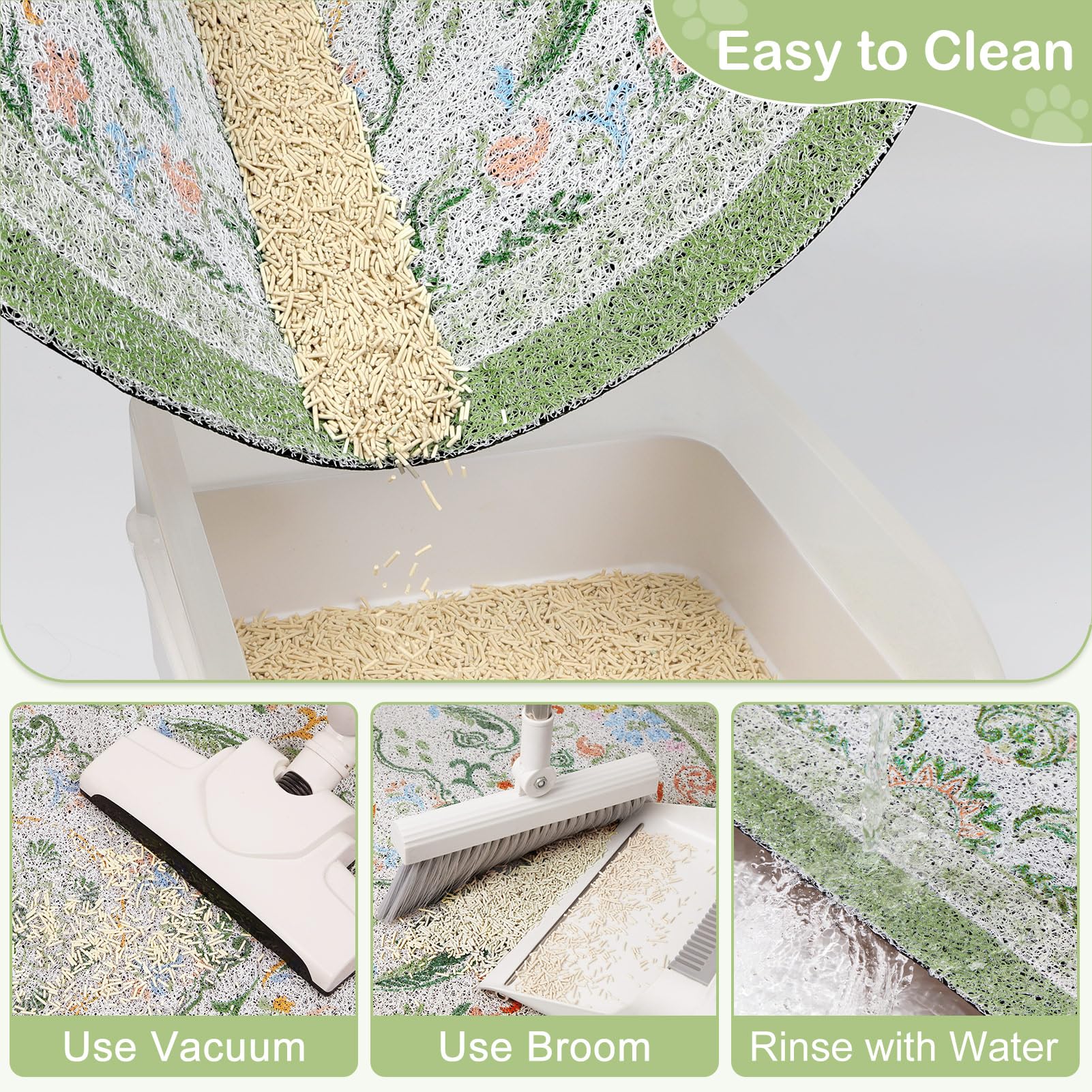 Bienbee cat litter mat soft paw-friendly PVC surface gentle on paws