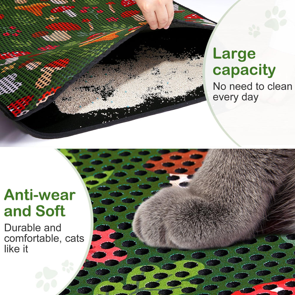 Bienbee Cat Litter Mat waterproof material close-up highlights easy-clean design.