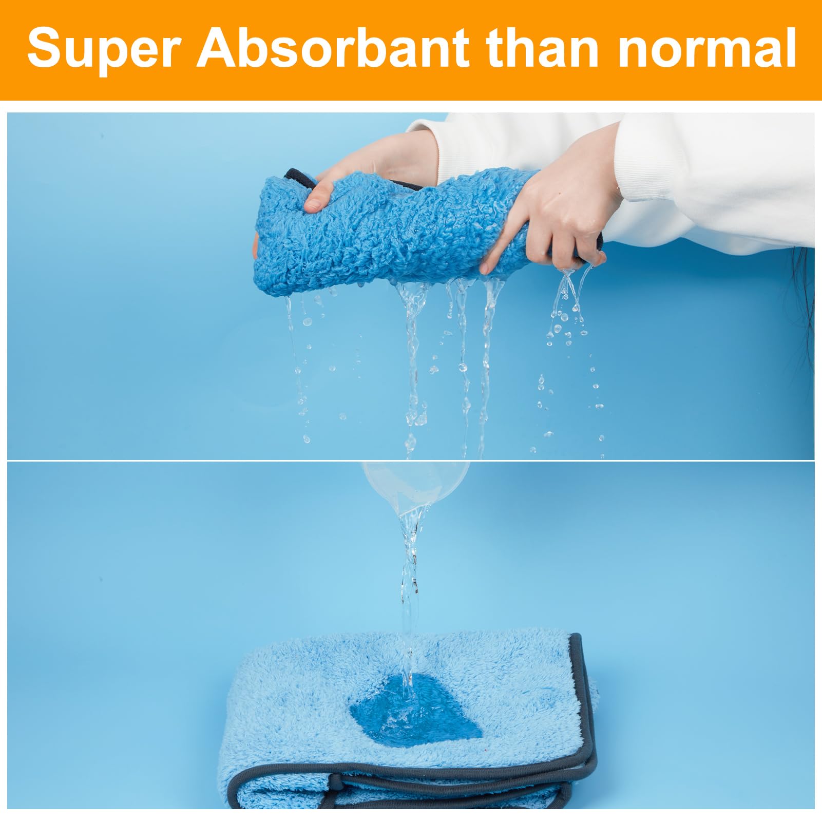 Bienbee dog bathrobe absorbent fleece demonstrates two times faster drying.