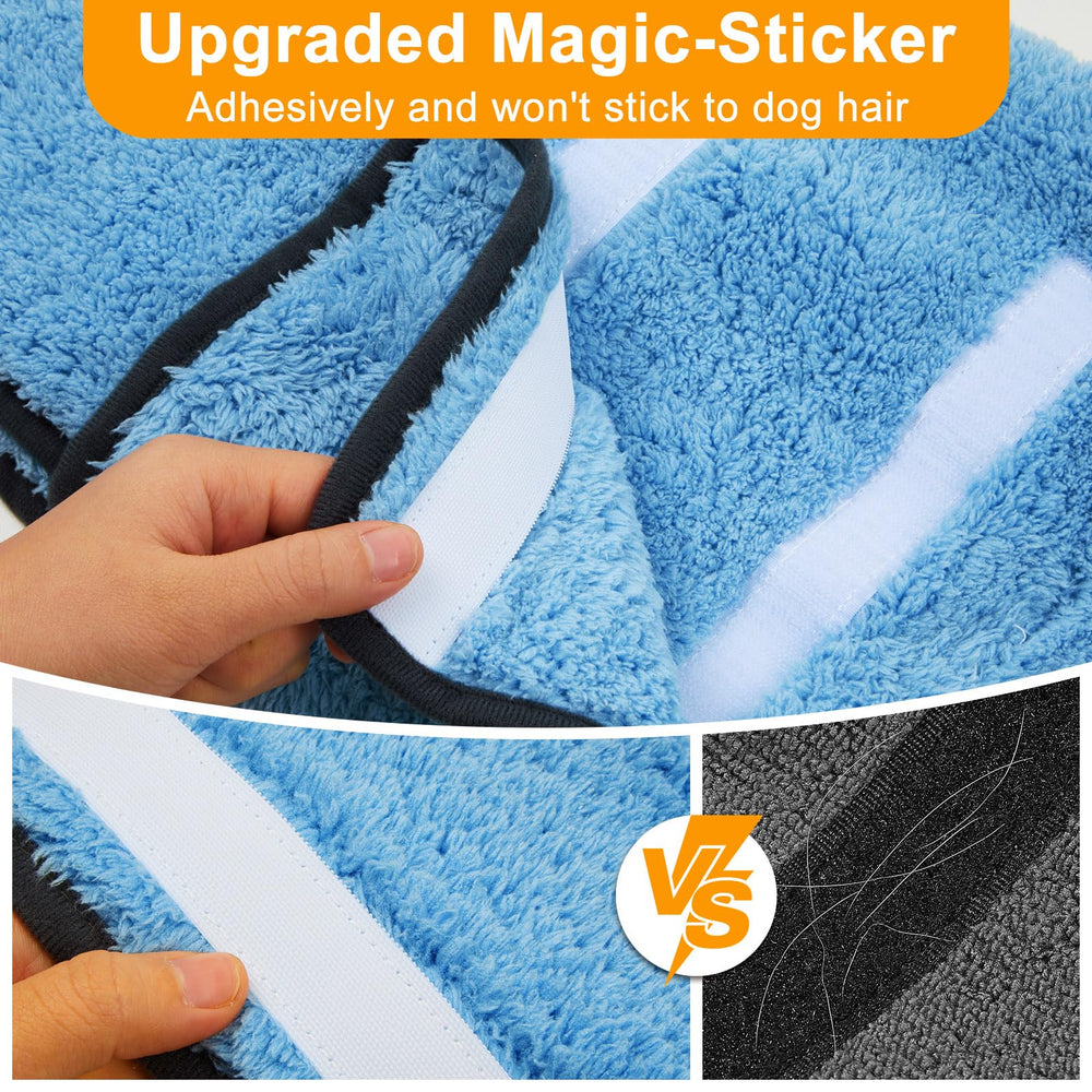 Bienbee dog bathrobe adjustable sticker closure ensures a snug, easy fit.