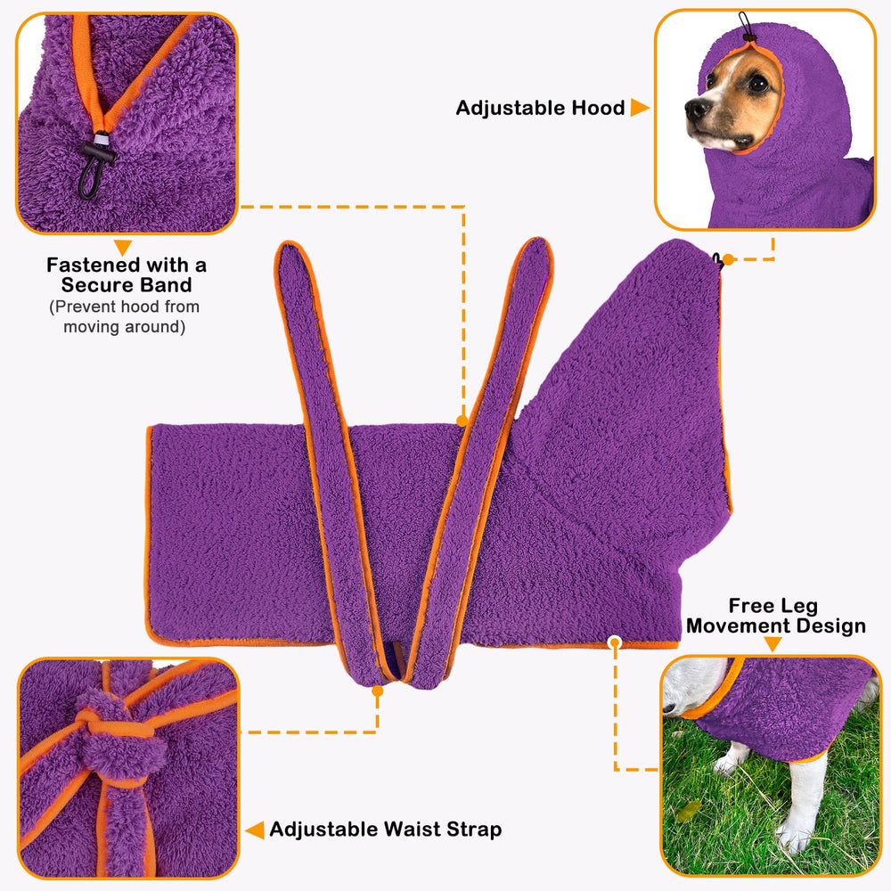 Bienbee robe available in sizes S through XXL for dogs.