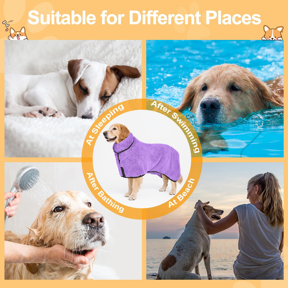 Bienbee dog bathrobe size range XL to XXL fits larger dogs.