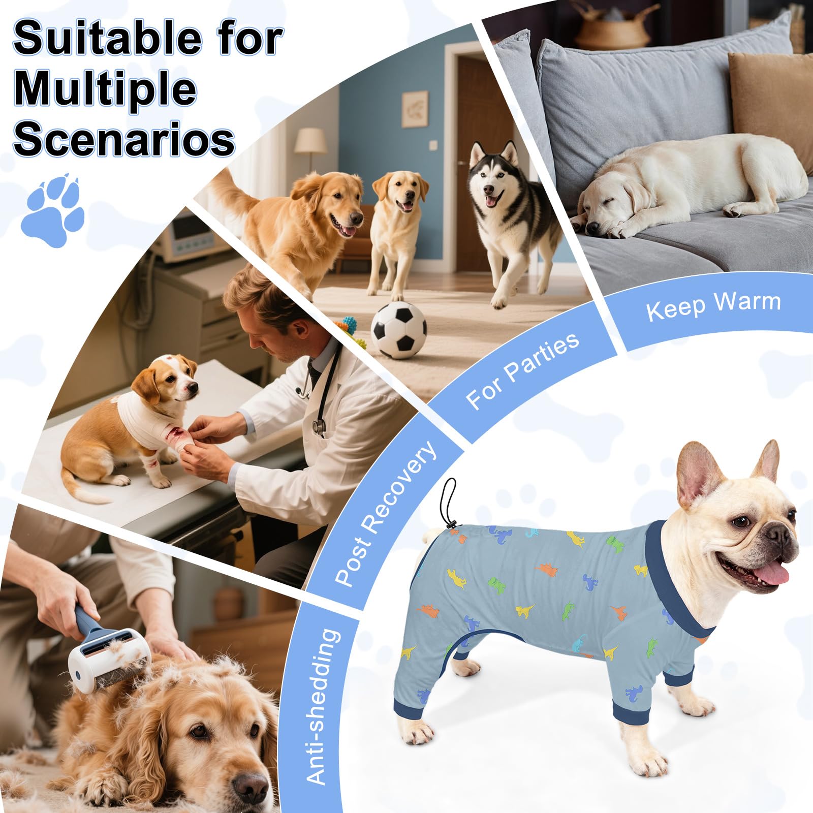 Bienbee dog pajamas adjustable back length for a better fit
