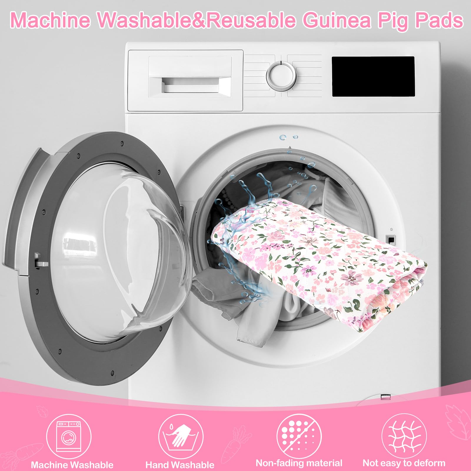 Bienbee guinea pig bedding machine-washable tag close-up for reusable pads