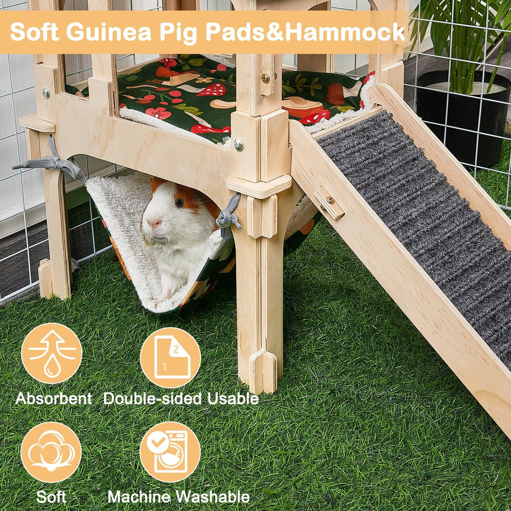 Bienbee guinea pig hideout hammock attachment illustrates cozy resting space for pets.