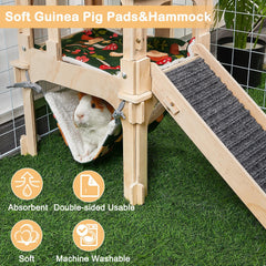 Bienbee guinea pig hideout hammock attachment illustrates cozy resting space for pets.