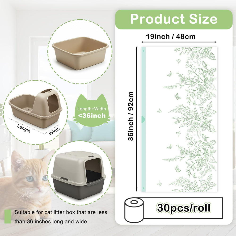 Bienbee 30-pack litter box liners ideal for regular cleaning routines