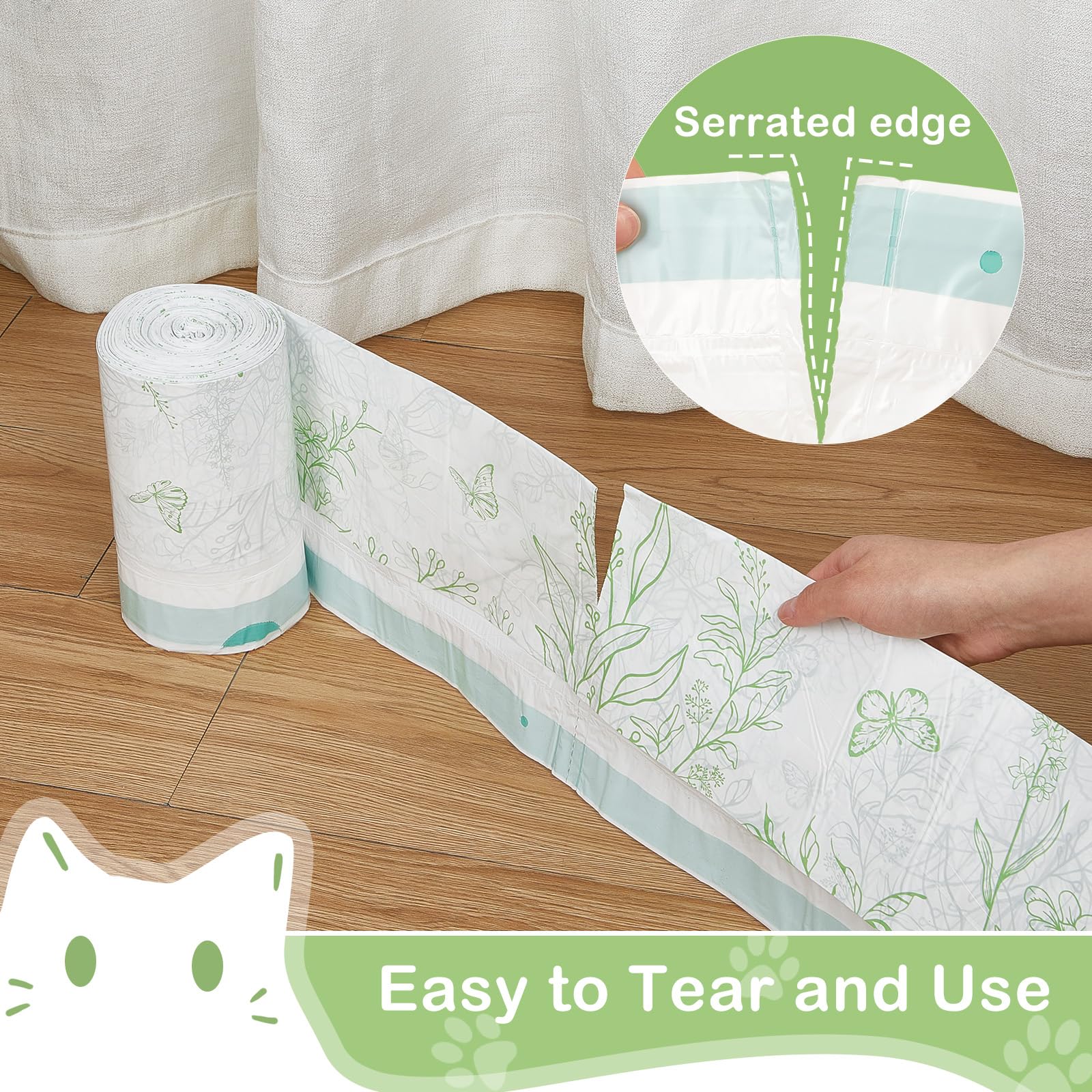 Bienbee liner serrated easy-tear design enables quick removal