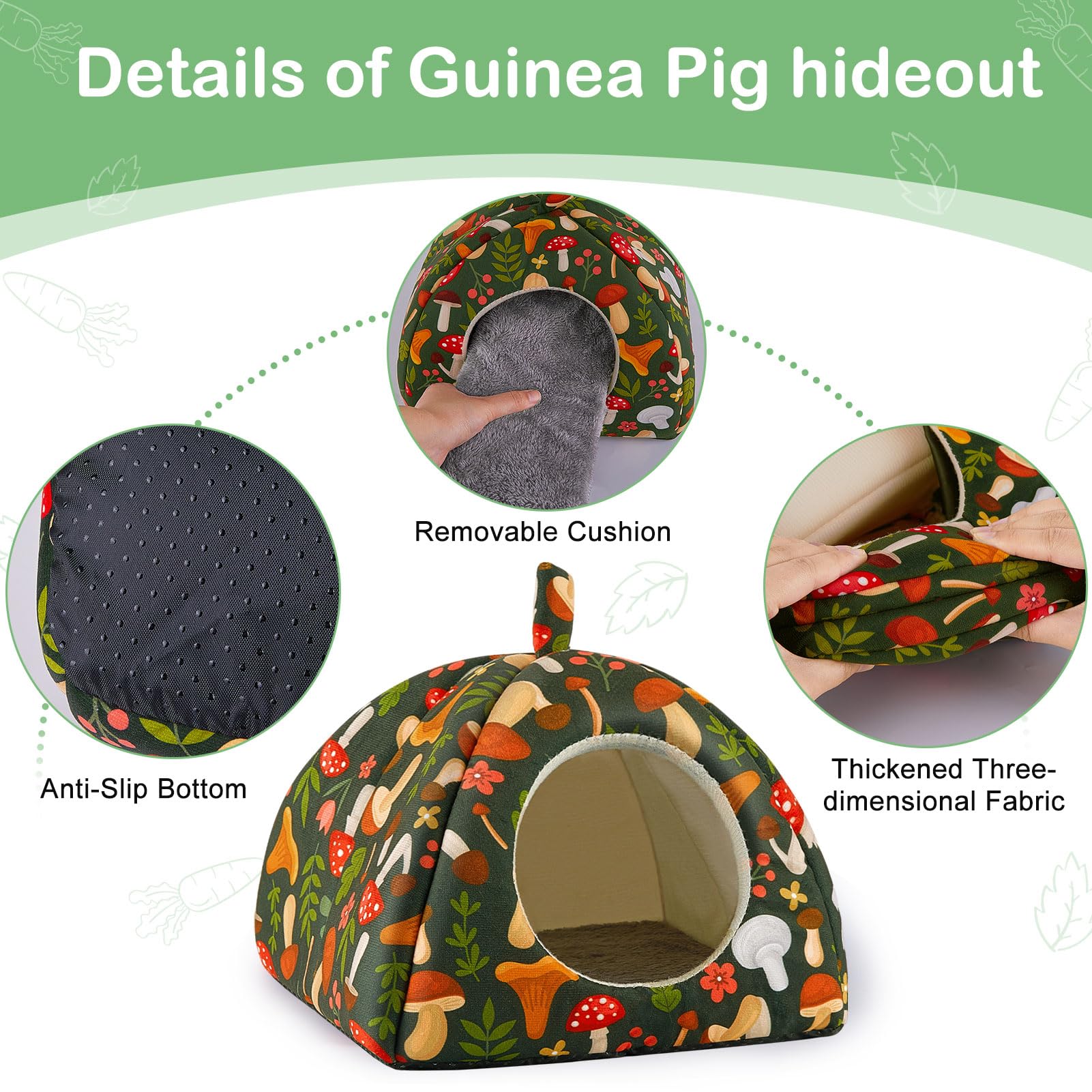 Bienbee small animals housing in green mushroom supports versatile habitats.