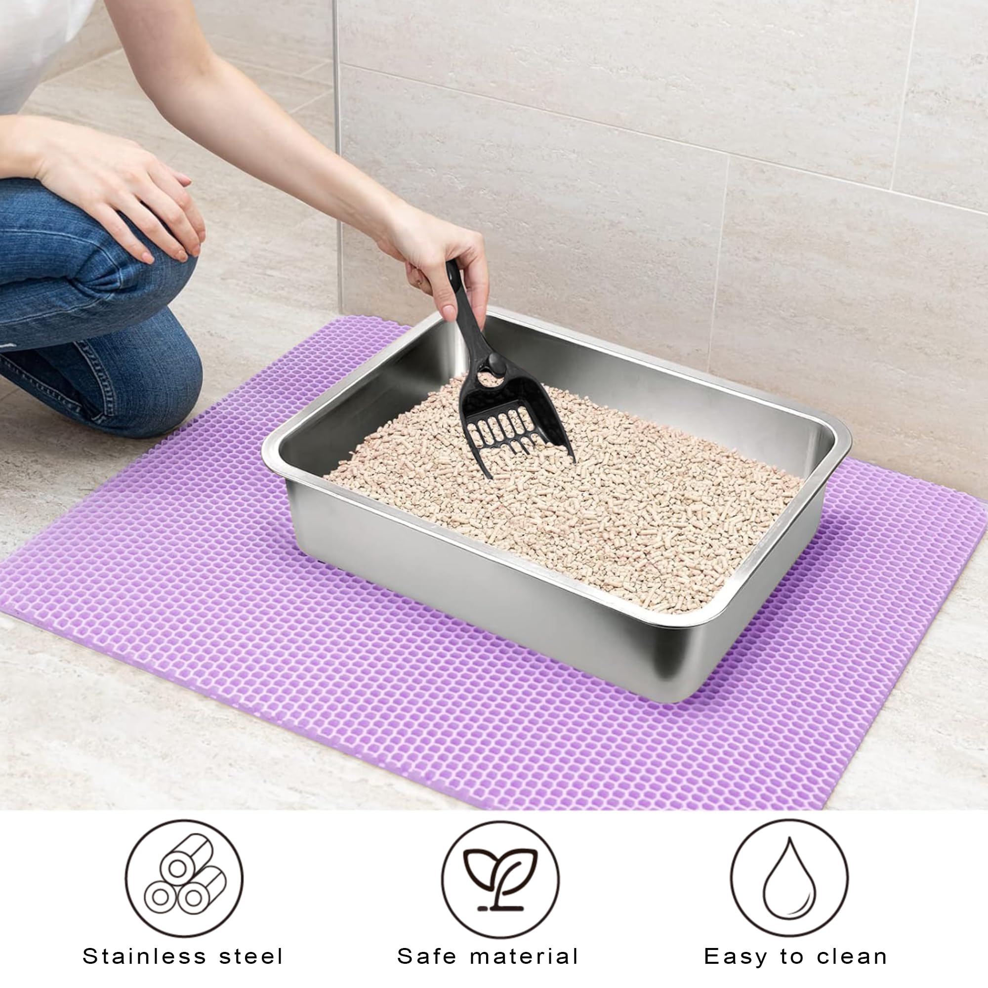 BierBear large stainless steel litter box offers ample space for multi-pet homes