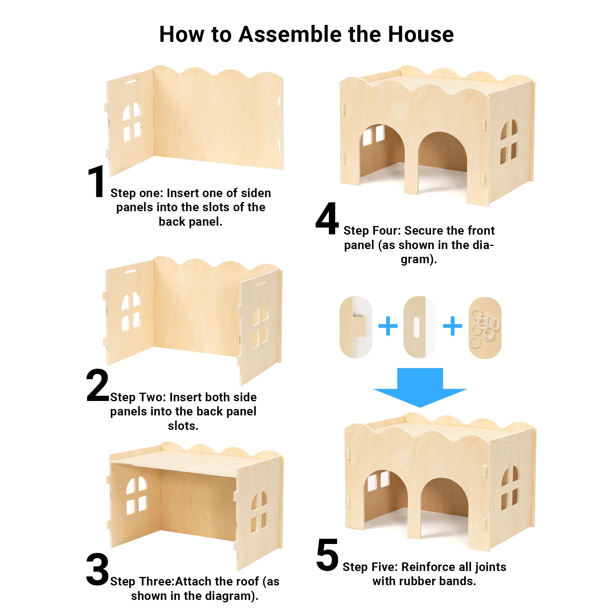 Bifeaw guinea pig hideout side view highlights natural wood construction for lasting appeal