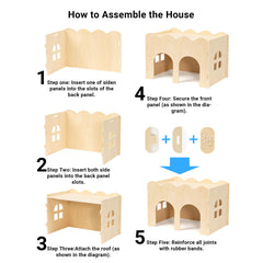 Bifeaw guinea pig hideout side view highlights natural wood construction for lasting appeal