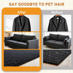Bifeaw Pet Hair Removal Glove car seat shot highlights convenient fur cleanup during commutes