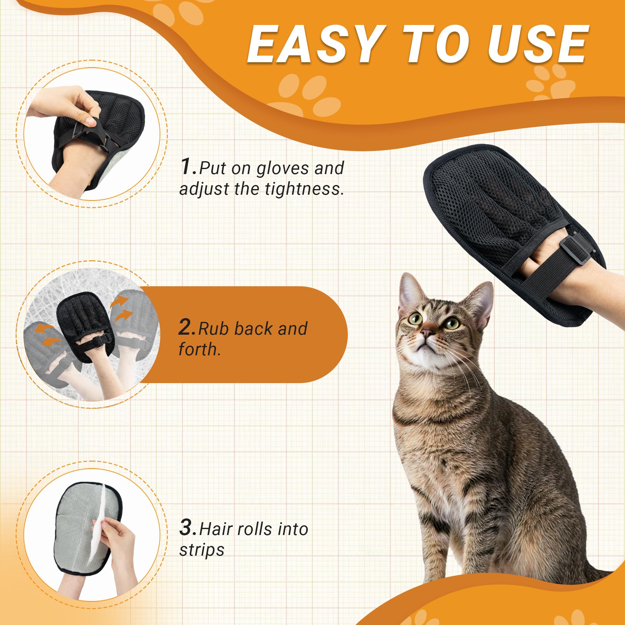 Bifeaw Pet Hair Removal Glove on sofa illustrates versatile surface cleaning after lounging