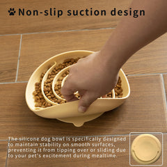 Bifeaw silicone puzzle bowl for dogs provides mental stimulation during meals.