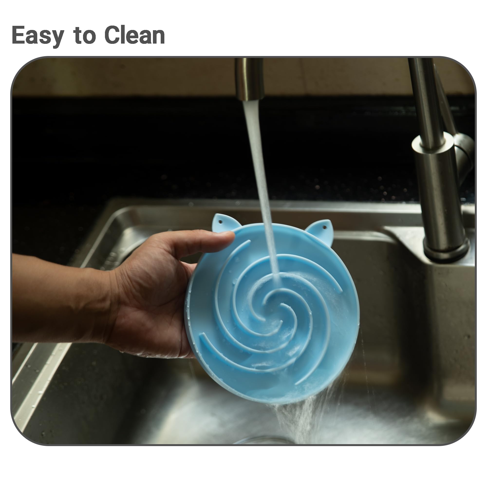 Bifeaw bowl’s compact design fits small feeding areas.