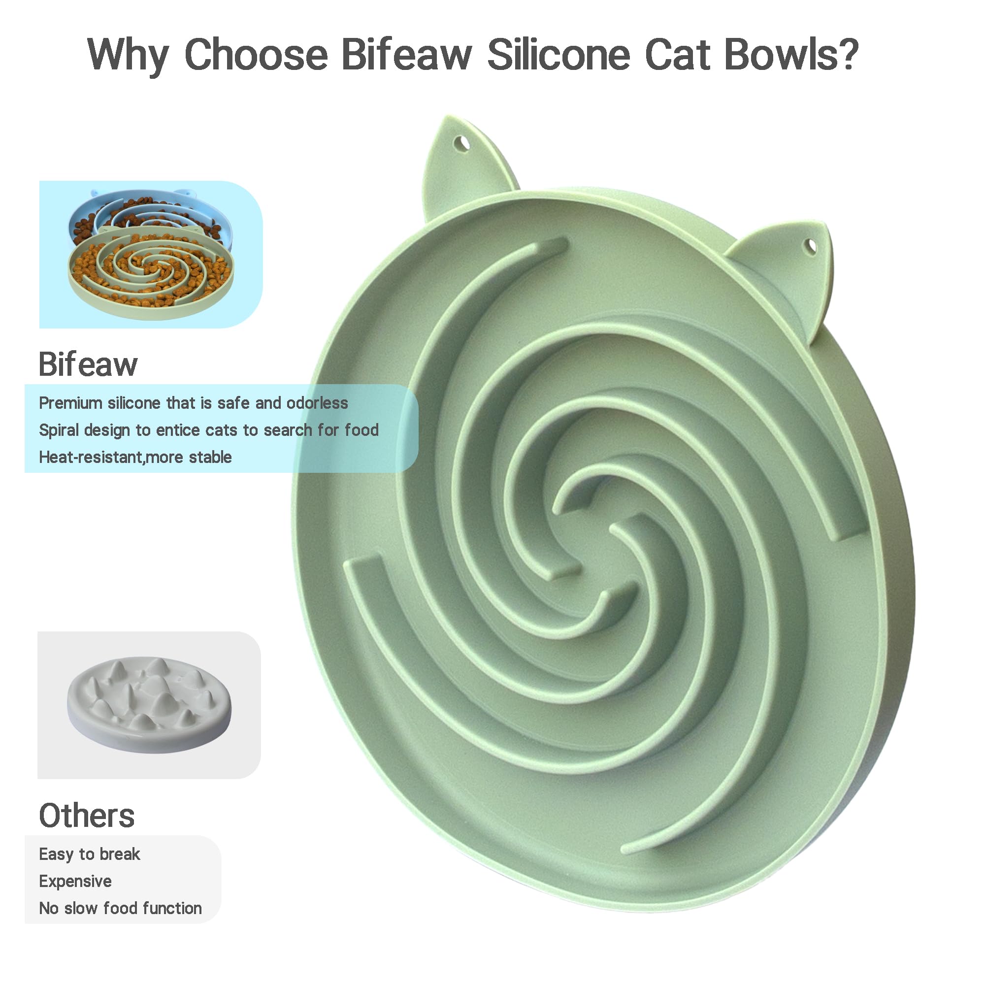 Bifeaw bowl features a non-slip base to prevent spills.