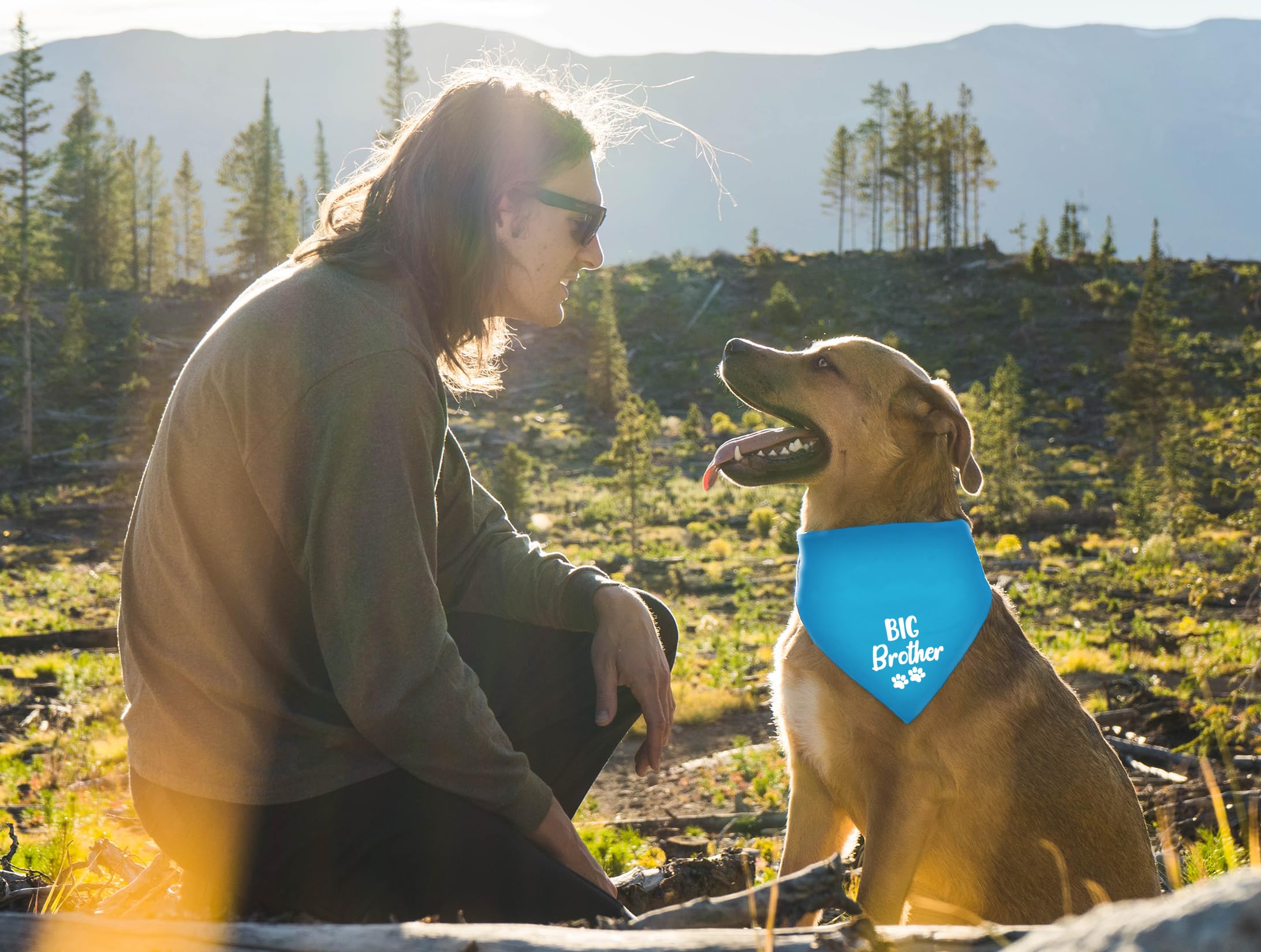 Big Brother Birthday Bandana for Dogs close-up, durable dyed material for long-lasting wear.