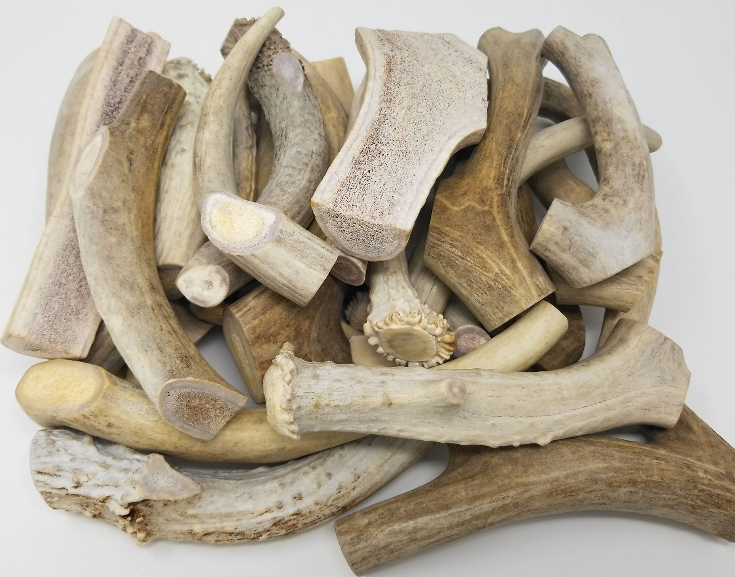 Big Dog Antler Chews 6-inch deer and elk pieces, washed and trimmed for easy handling.