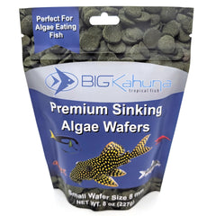 BIG KAHUNA TROPICAL FISH algae wafer packshot—premium bottom-feeder nutrition for plecos and snails.