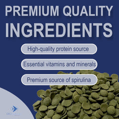 BIG KAHUNA TROPICAL FISH bottom-feeder food—close-up of sinking wafers for patient feeding.