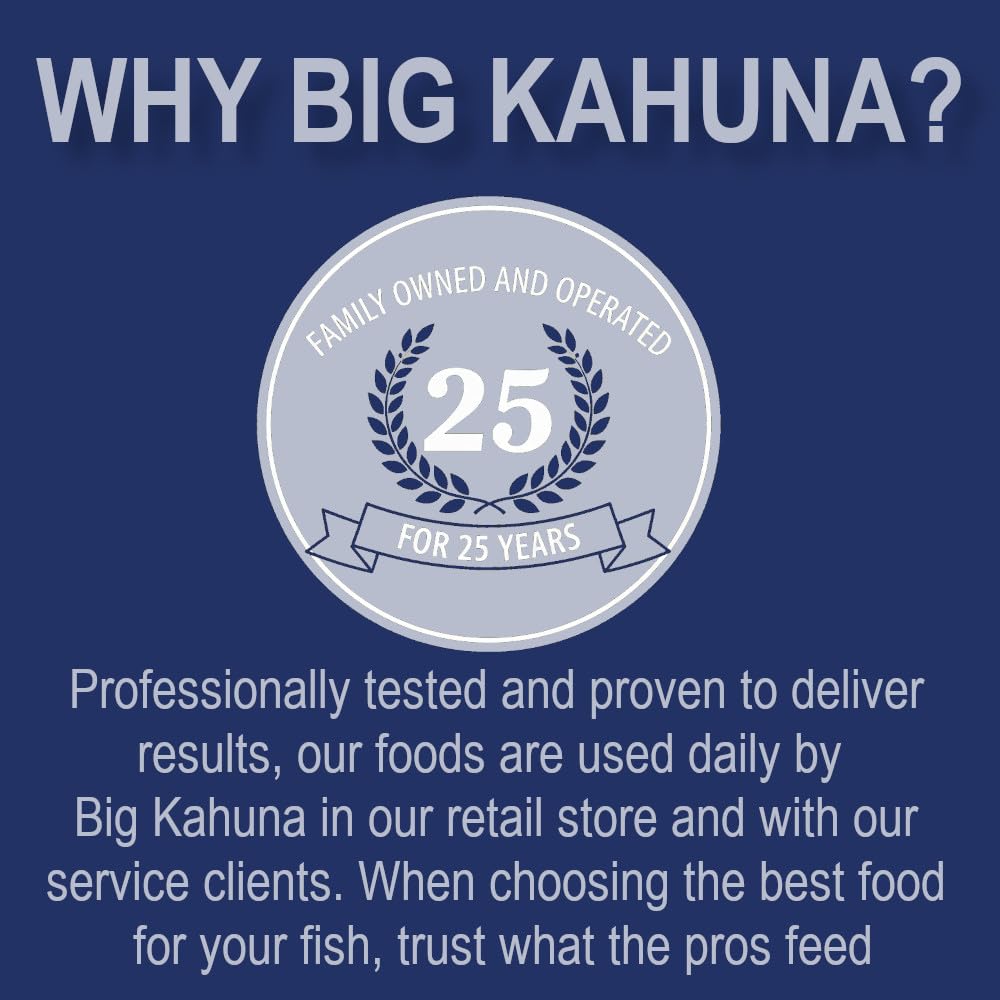Big Kahuna Tropical Fish protein-rich wafers deliver balanced nutrition for daily feeding.