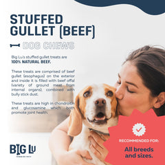 Big Lu beef-gullet outer-crunch inner-chewy texture for satisfying daily chews