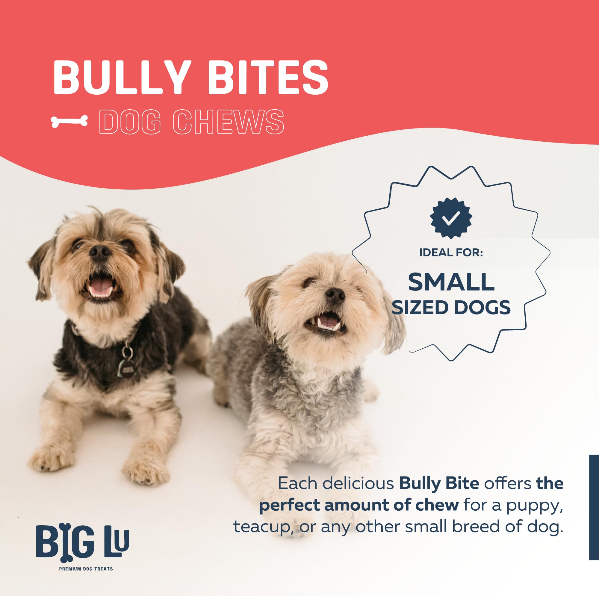 Big Lu grass-fed beef chews close-up, showcasing natural single-ingredient ingredients