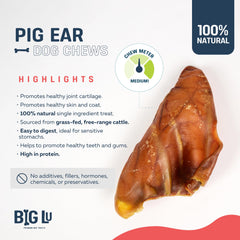 Big Lu Pig Ears texture closeup reveals durable chew that may support dental care