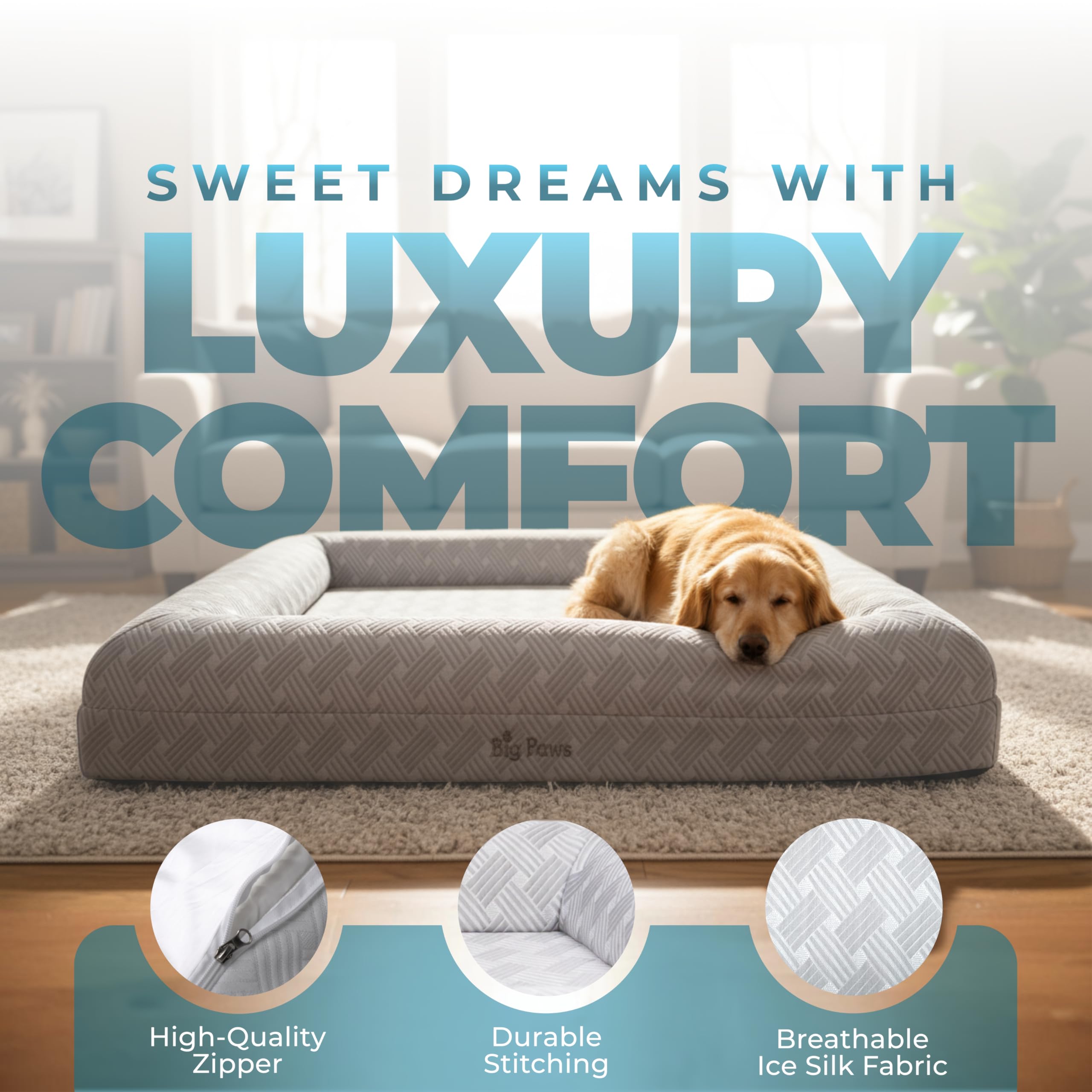 Big Paws washable cover with non-slip base stays put