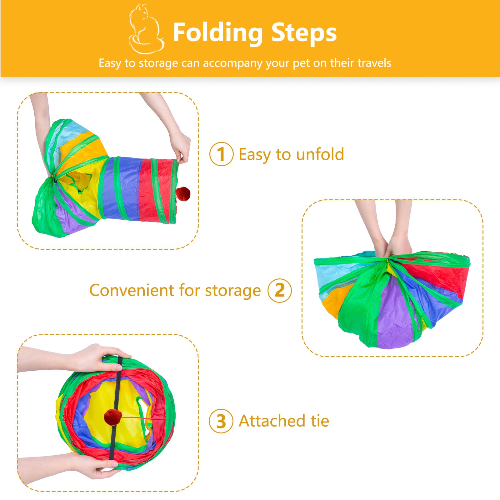 Bigladious Cat Tunnel with Hanging Ball promotes interactive play and exercise.