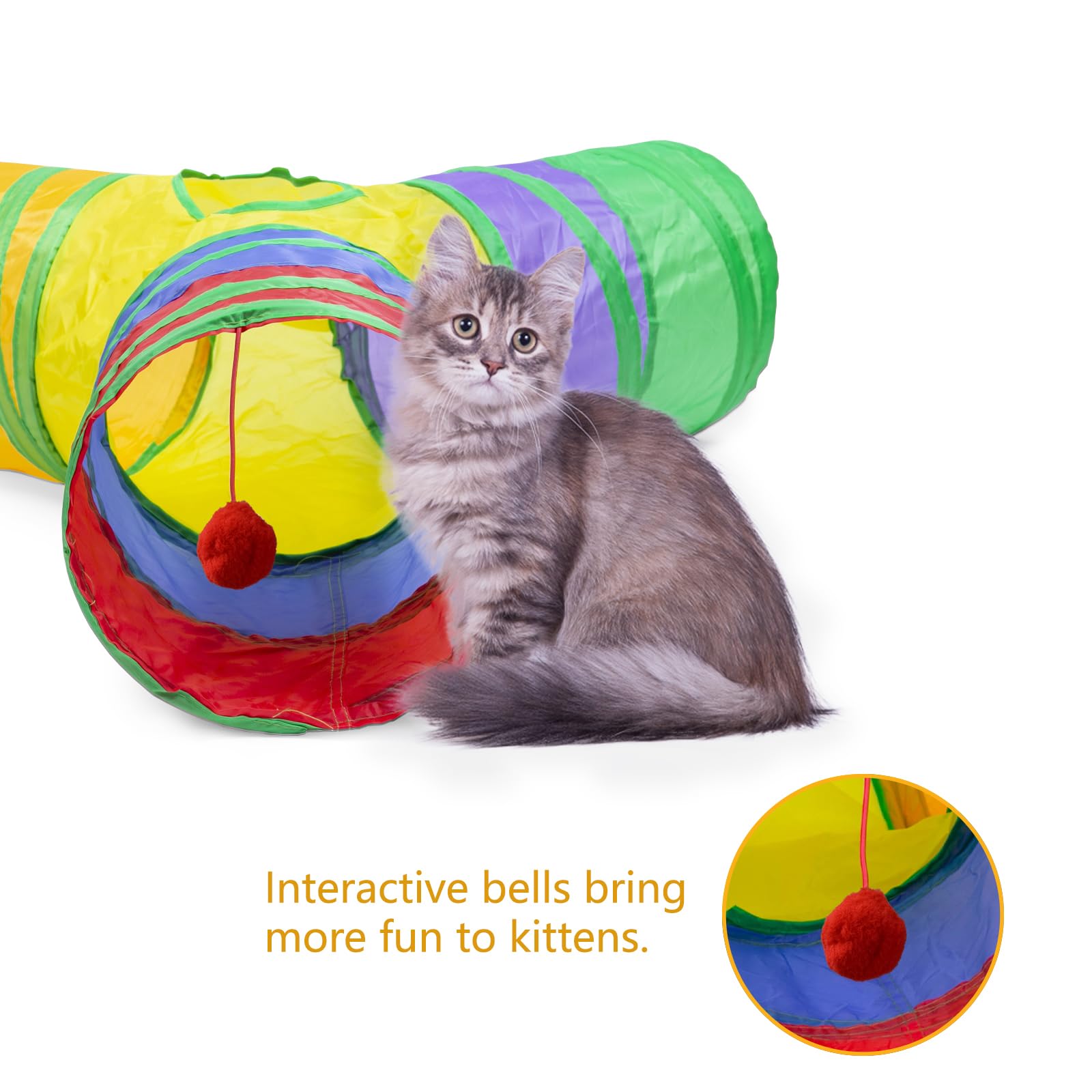 Bigladious Multi-Pet Tunnel suits cats, small dogs, rabbits for shared play.