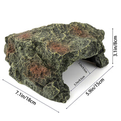 BIGWE resin turtle hideout closeup texture reveals rock-like camouflage for realistic terrariums.