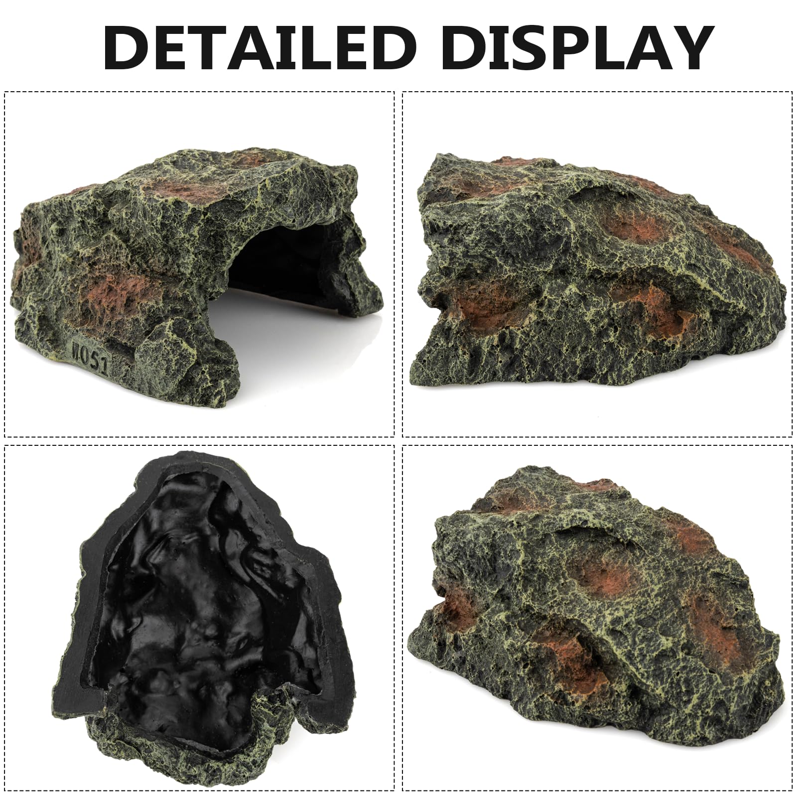 BIGWE resin turtle hideout side view demonstrates stable, secure shelter.