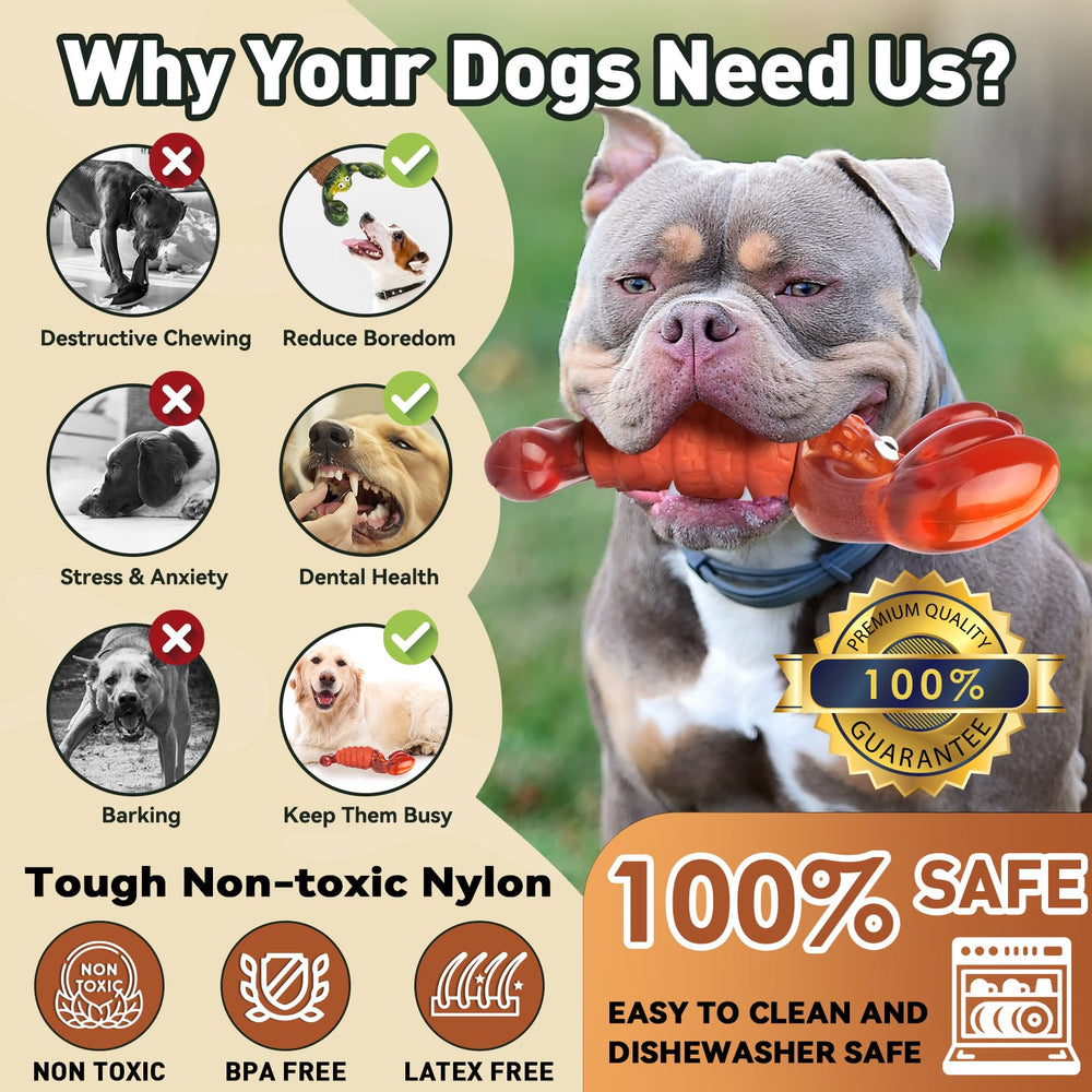 BIKIISEN Lobster Toy 14cm size for easy grip by large dogs