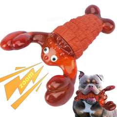 BIKIISEN Squeaky Lobster Toy close-up highlights tough nylon-rubber durability for aggressive chewers