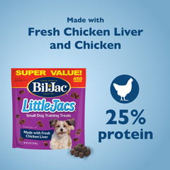 Bil-Jac Little Jacs puppy training treats in tiny, chewable bites.