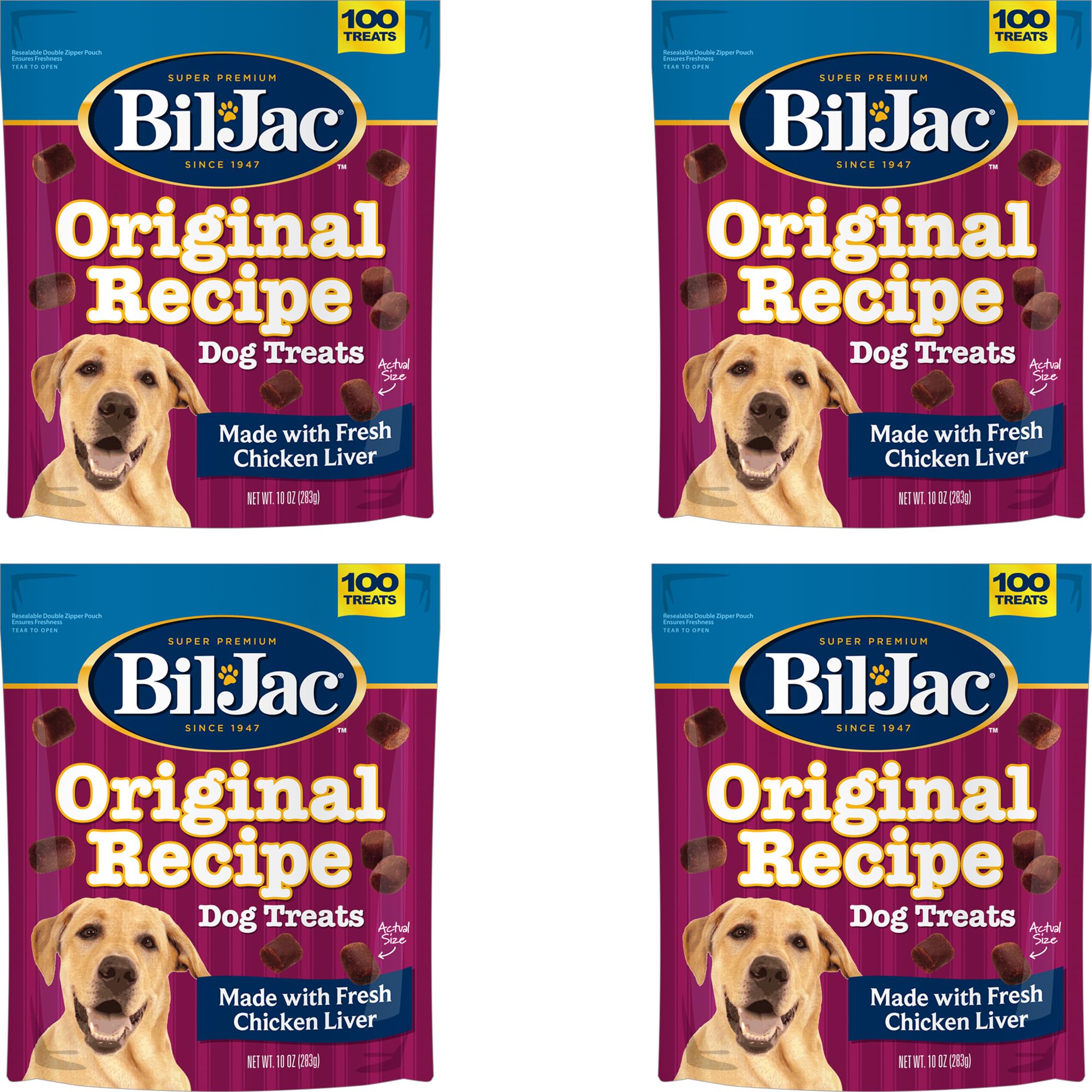 Bil-Jac Original Recipe Soft Training Treats 10oz pack featuring chicken liver flavor for training rewards
