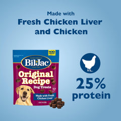 Bil-Jac Original Recipe treats dogs during focused training sessions.