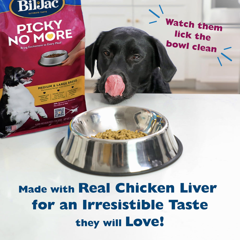 Bil-Jac Picky No More vacuum-drying illustration shows nutrient preservation during processing.