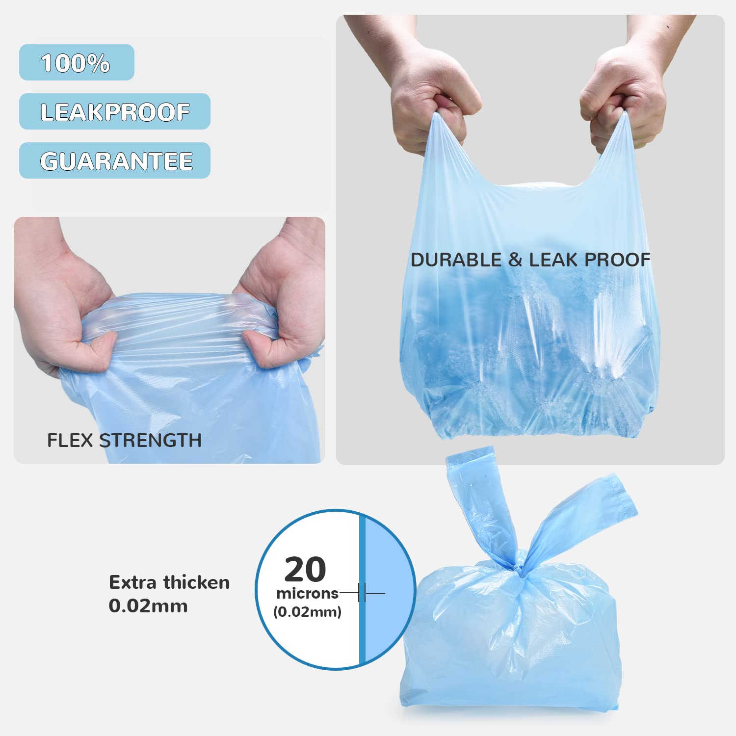 Bilibara cat litter bags 15-liter capacity ideal for larger scoops and multi-cat households.