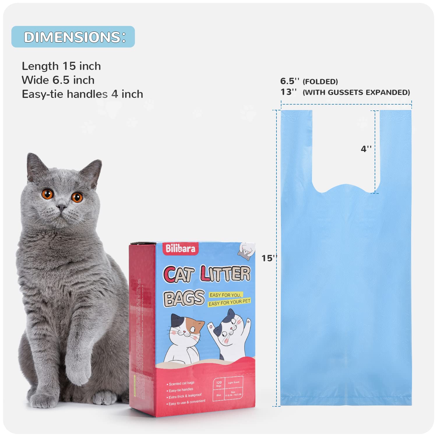 Bilibara cat litter bags suitable for multiple-cat households streamlines disposal.