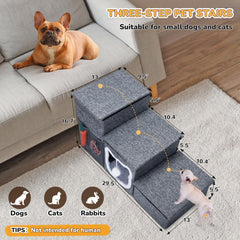 Bilibara Dog Stairs plush condo cushions a cozy resting spot.