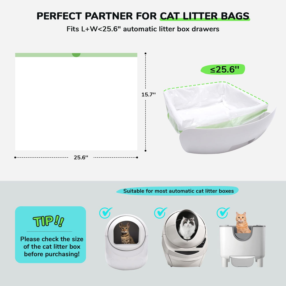 Bilibara litter bags drawer fit demonstrates compatibility with most auto self-cleaning boxes