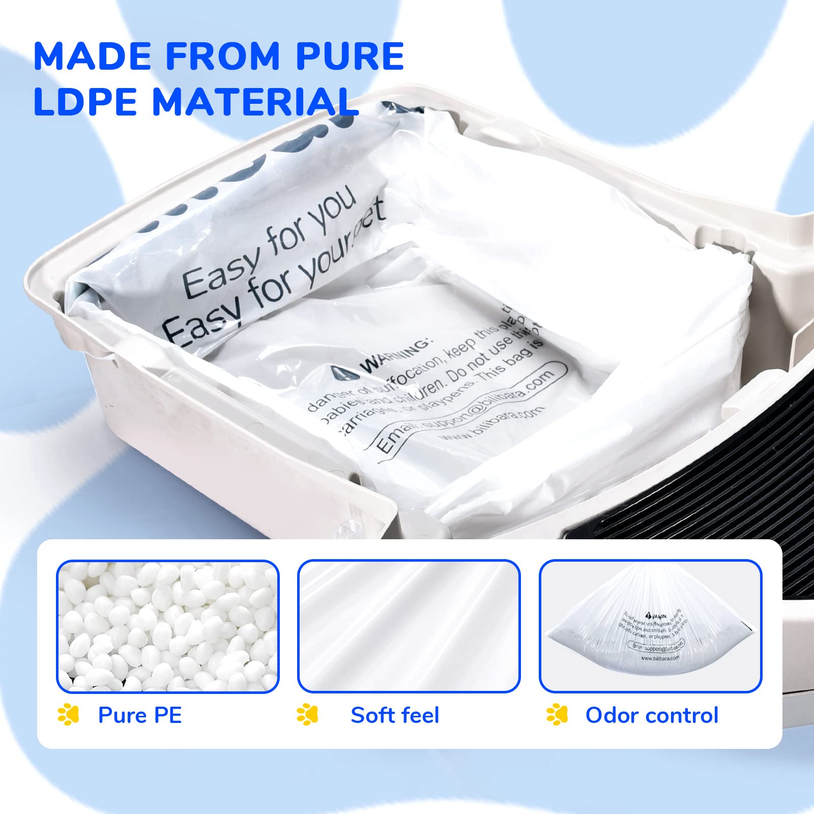 Bilibara easy-install removal for quick, mess-free bag changes.