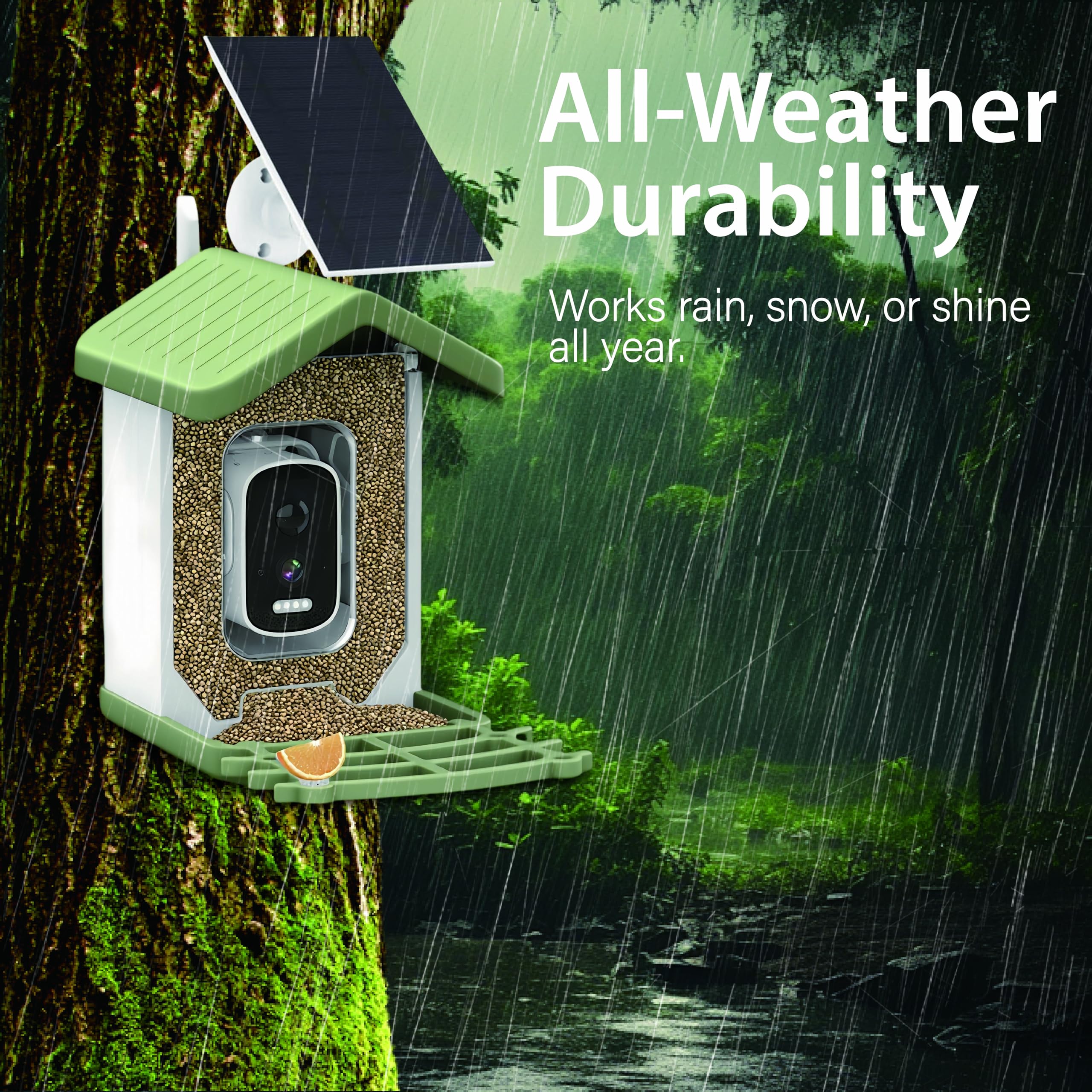 Billber large-capacity 1.5L feeder enables longer birdwatching without refills.