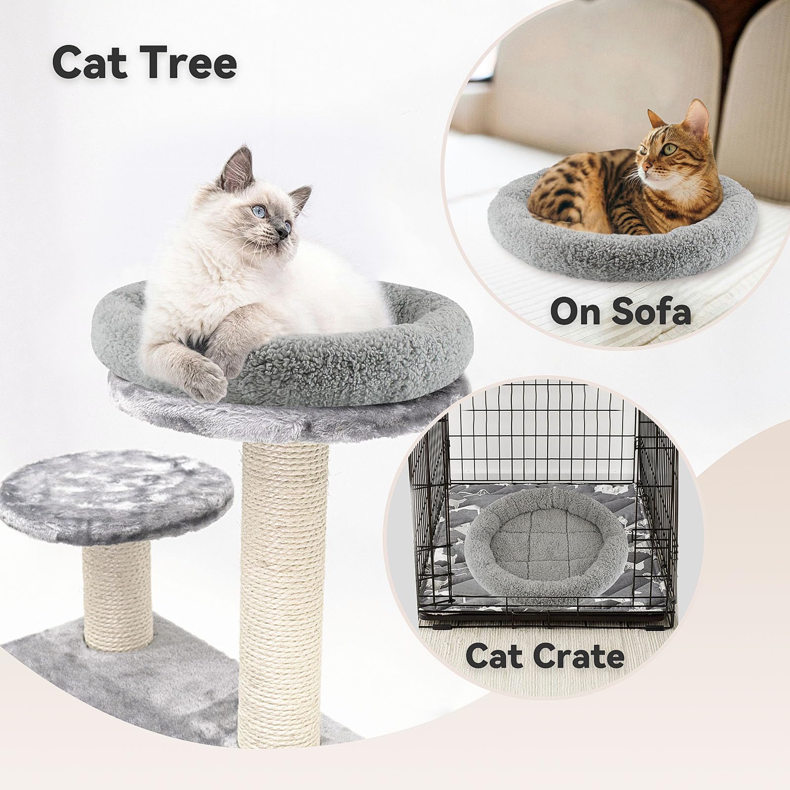 Billionchains cat bed anti-slip bottom ensures stable resting on floors and carpets.