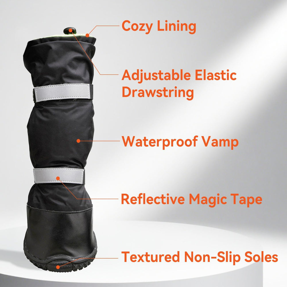 Billionchains dog boots non-slip sole provides traction on ice and wet pavement.