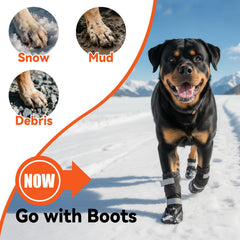 Billionchains dog boots warm cozy lining adds comfort in cold weather.